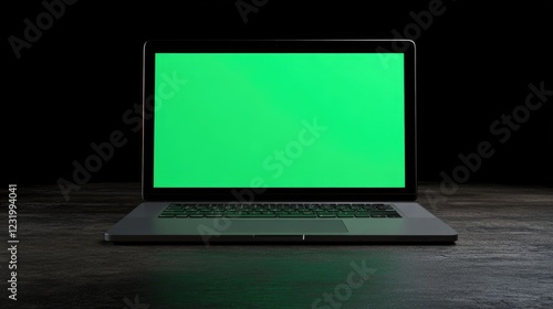 Wallpaper Mural Computer laptop with green chroma key screen display. Torontodigital.ca