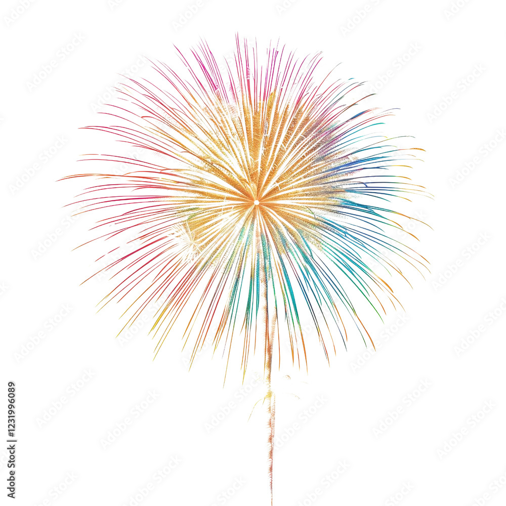 Obraz premium A vibrant explosion of multicolored fireworks lighting up the night sky, perfect for celebrations, holidays, and special events.