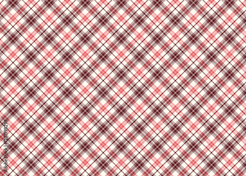 チェック柄のシンプルでシームレスなパターン背景 ピンク/ブラウン