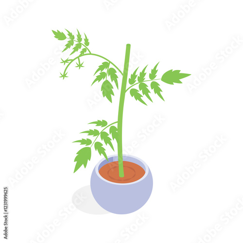 This vibrant, stylized icon showcases a small plant growing in a light purple pot