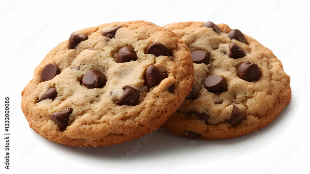 Two chocolate chip cookies on white. Food photography for recipe blogs Two chocolate chip cookies on white. Food photography for recipe blogs