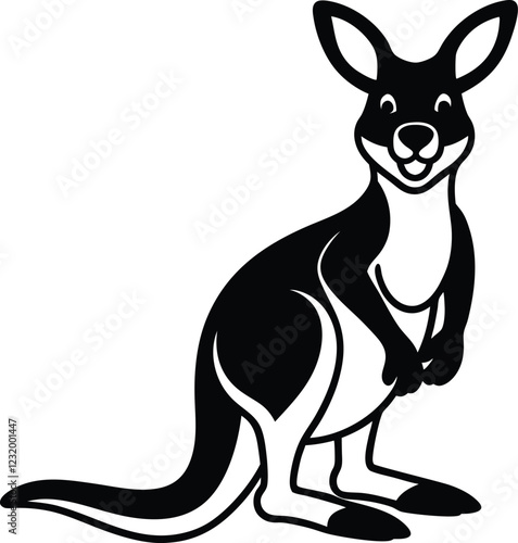  Coloring pages animals little cute Kangaroo little vector illustration