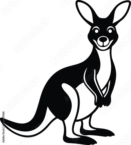  Coloring pages animals little cute Kangaroo little vector illustration