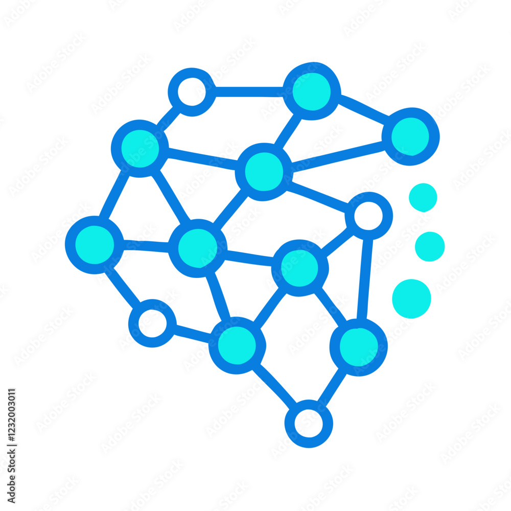 AI Neural Networks Diagram, Vector Graphic AI Neural Networks Diagram, Vector Graphic