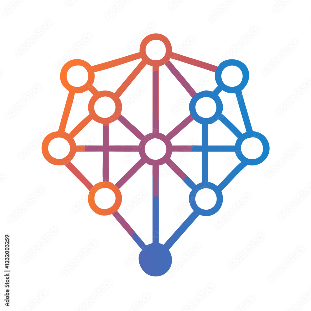 Machine Learning Neural Networks Icon, Vector Machine Learning Neural Networks Icon, Vector