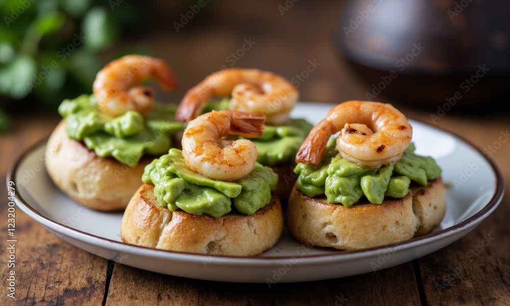 Avocado and Shrimp Crostini
Avocado and Shrimp Crostini