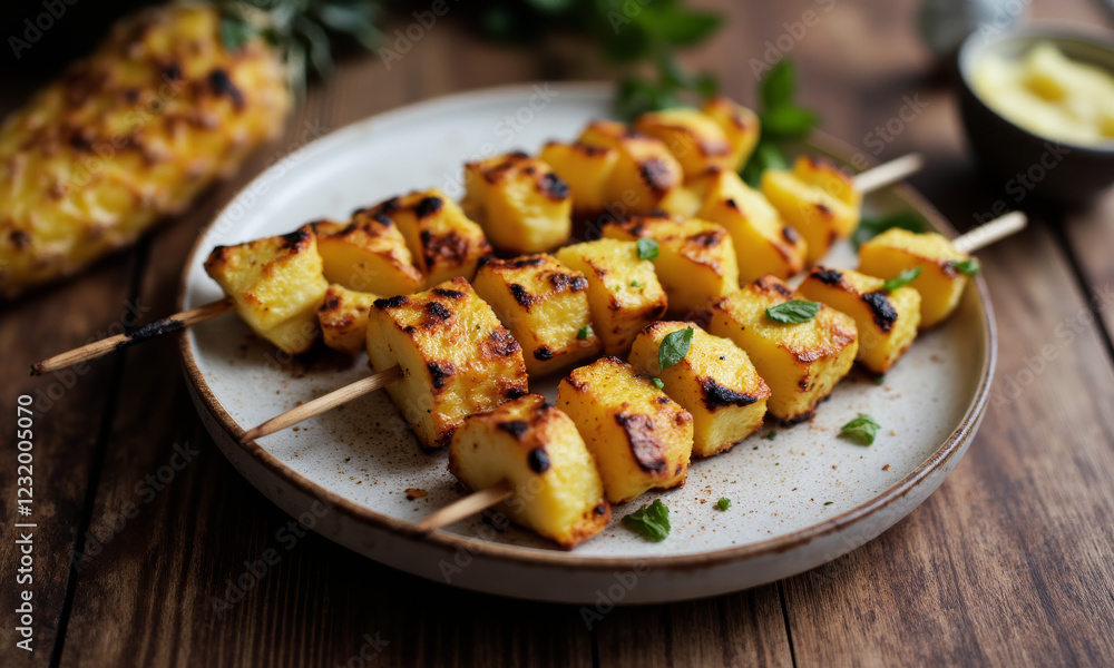 Grilled Halloumi and Pineapple Skewers
Grilled Halloumi and Pineapple Skewers