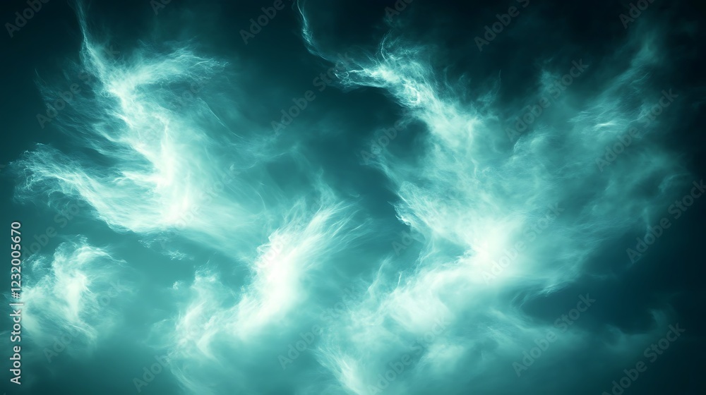Obraz premium A peaceful afternoon sky with soft blue tones and delicate, wispy clouds.