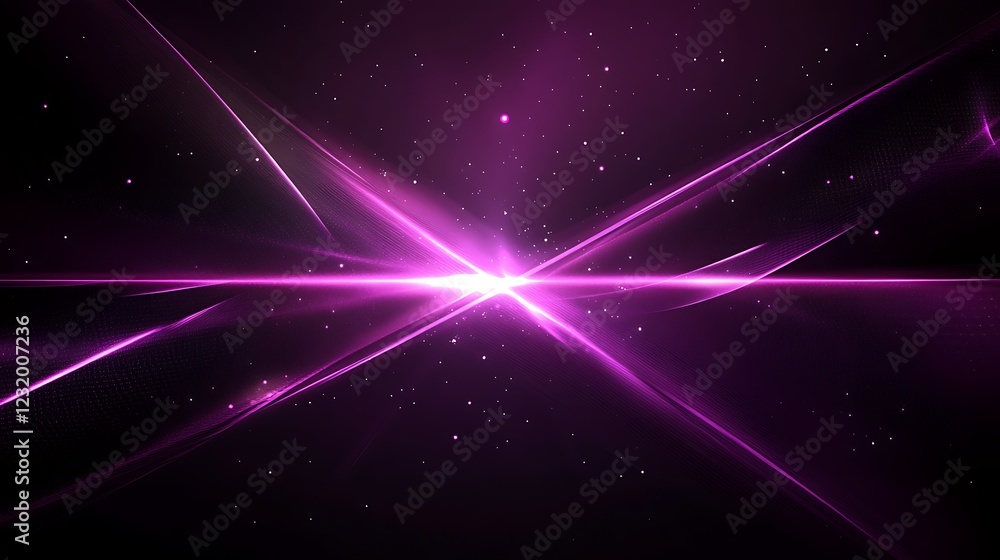 Obraz premium Purple light rays crossing, dark background, cosmic texture, website design