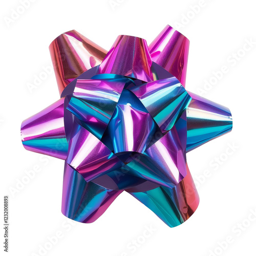 Wallpaper Mural Colorful metallic gift bow with iridescent colors, perfect for present wrapping and festive decoration. Torontodigital.ca