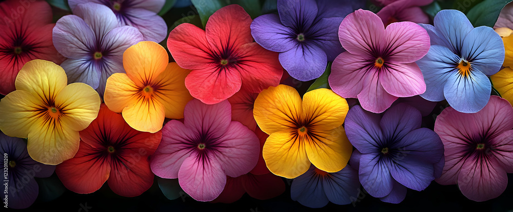Close-up of Multicolored Flowers with Vibrant Petals Close-up of Multicolored Flowers with Vibrant Petals