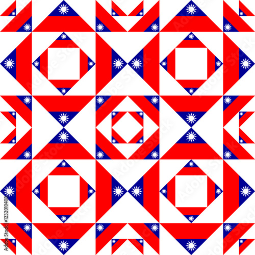 taiwan flag triangle pattern. vector illustration