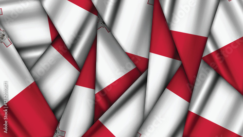 Set of MALTA Flags Stacked on Top of Each Other