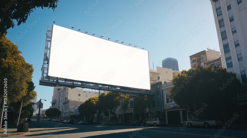 Fototapeta premium Blank White Billboard in Urban City Setting
