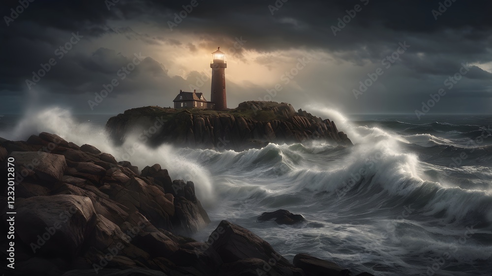 Lightning Strikes Near Lighthouse Dramatic Photography on the Ocean Lightning Strikes Near Lighthouse Dramatic Photography on the Ocean