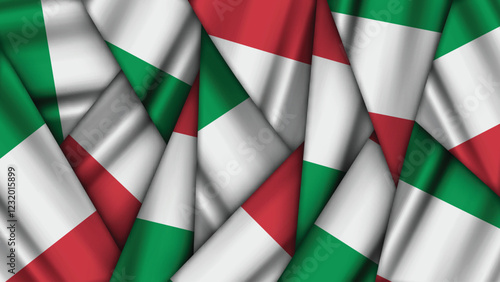 Set of ITALY Flags Stacked on Top of Each Other