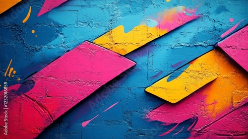 Vibrant Abstract Graffiti Background with Bold Colors and Dynamic Lines Perfect for Creative Projects