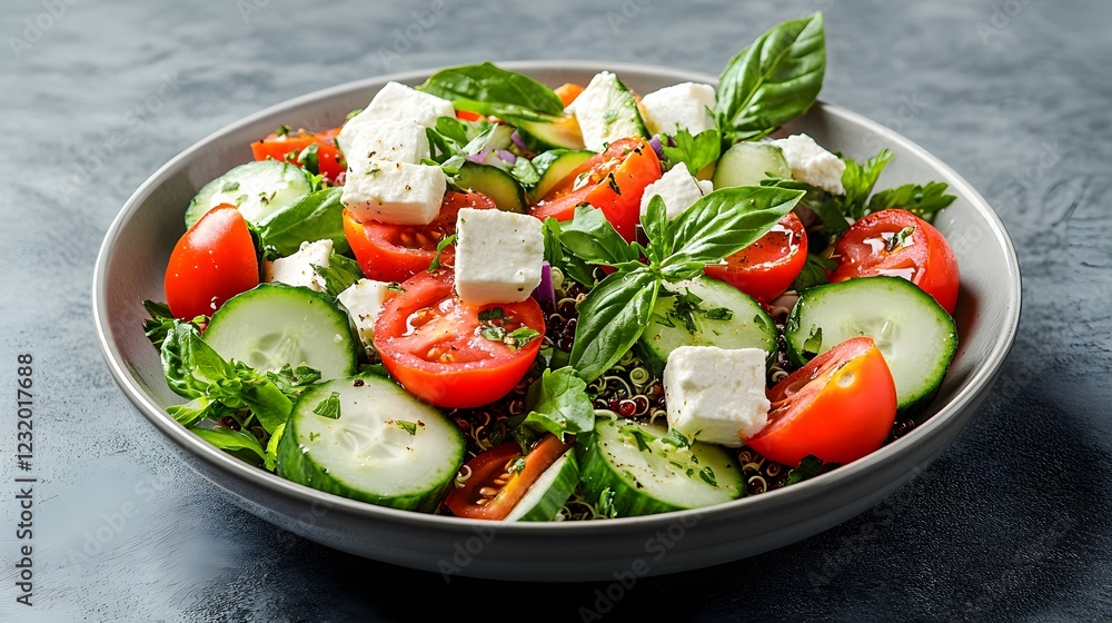 Colorful Quinoa Salad with Feta and Fresh Vegetables Colorful Quinoa Salad with Feta and Fresh Vegetables