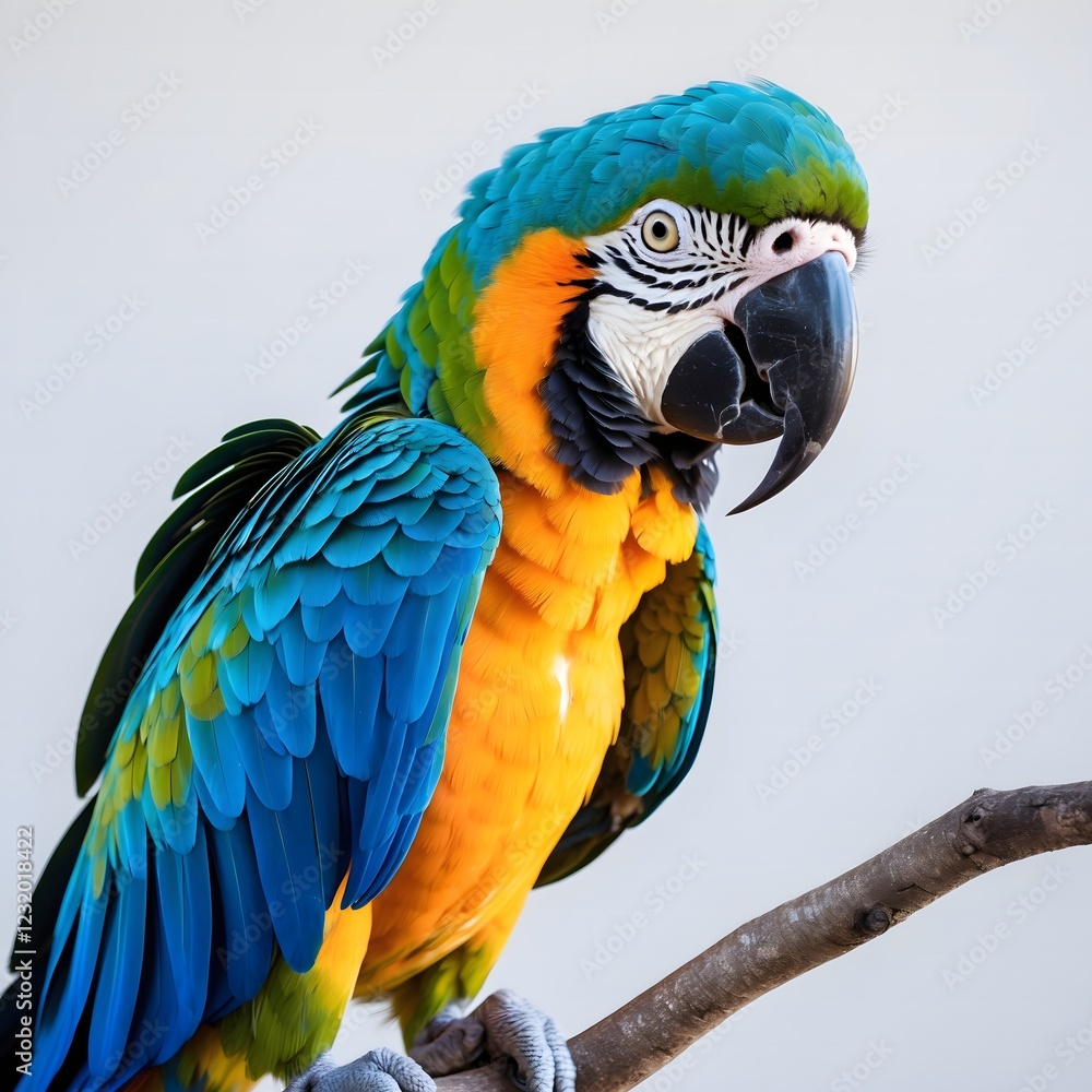 Obraz premium A Colorful Macaw Parrot on a White Background