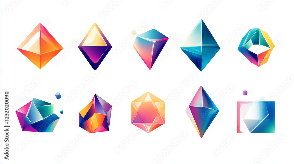 Geometric shapes vector icon isolated on white Geometric shapes vector icon isolated on white