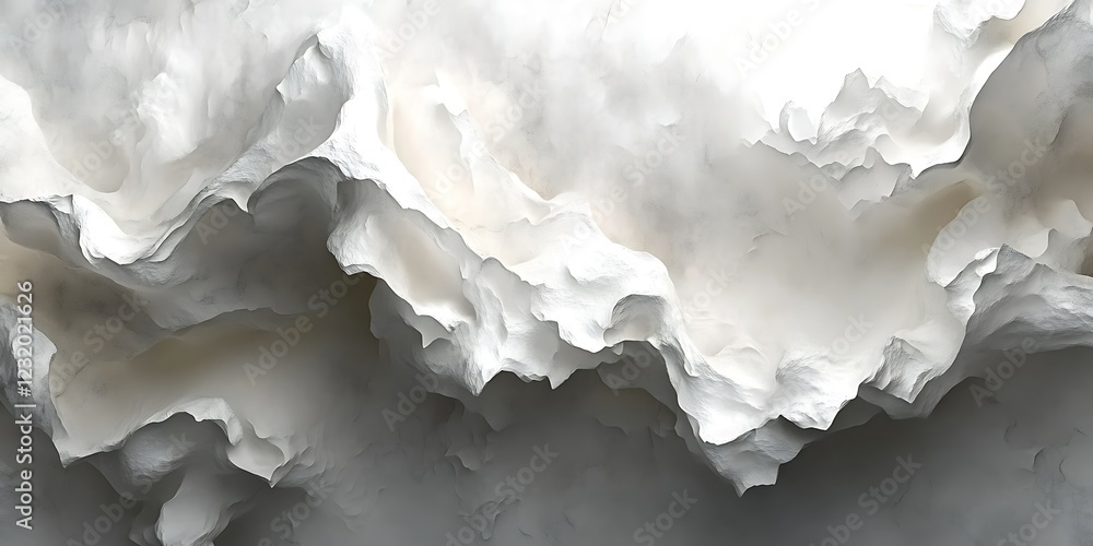 Naklejka premium White abstract texture, flowing forms, gray background, design element