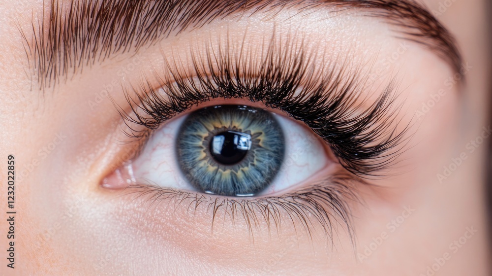 Close-up of eye with long eyelashes Close-up of eye with long eyelashes