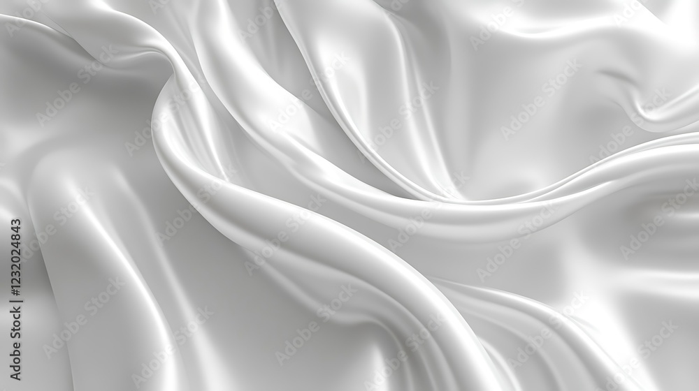 Obraz premium White silk fabric, elegant folds, soft texture, background, design