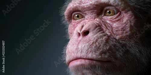 Obraz Close-up of Primate Face with Detailed Skin Texture