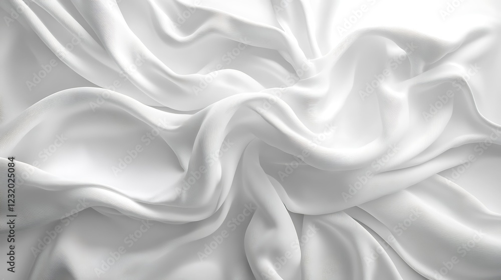 Obraz premium White silk fabric folds texture background