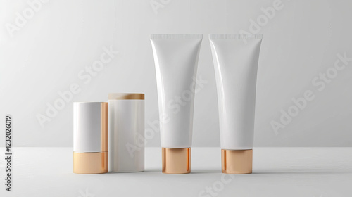 Wallpaper Mural White cosmetic tube mockup. Cream plastic container vector mock up. Blank hand lotion package isolated realistic design. 3d beauty skin gel or dental toothpaste product packaging view template set Torontodigital.ca