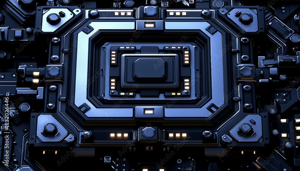 Fototapeta premium Futuristic Technology Abstract Central Processing Unit