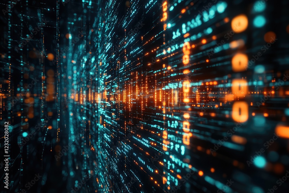 Digital representation of a data stream flowing through a complex network. Digital representation of a data stream flowing through a complex network.