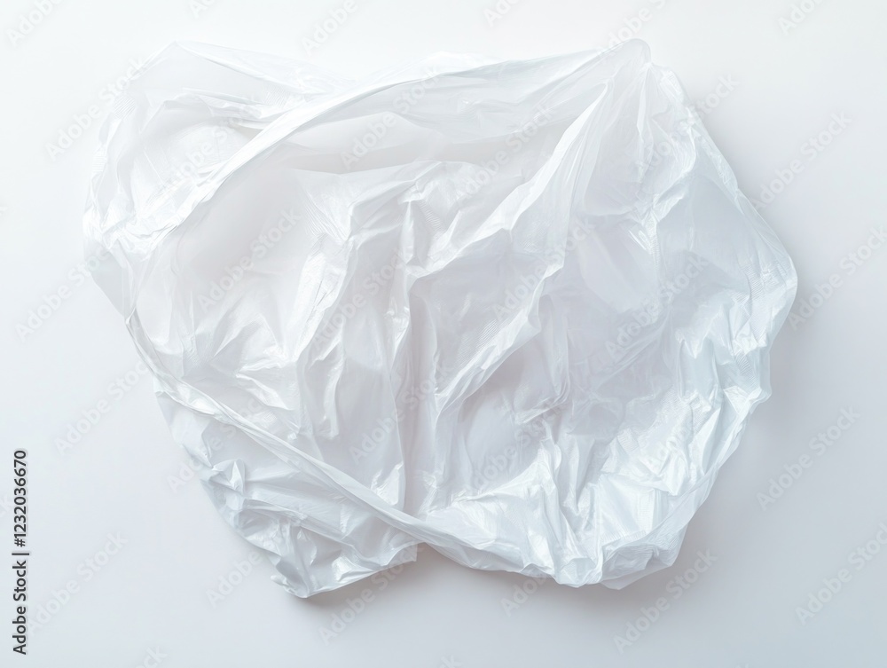 Fototapeta premium White Plastic Bag on White Surface