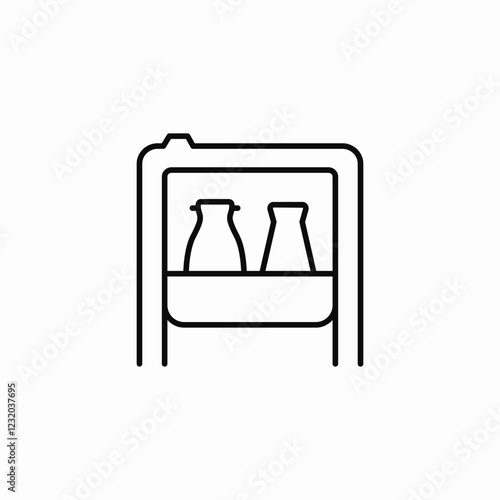 fridge door icon sign vector