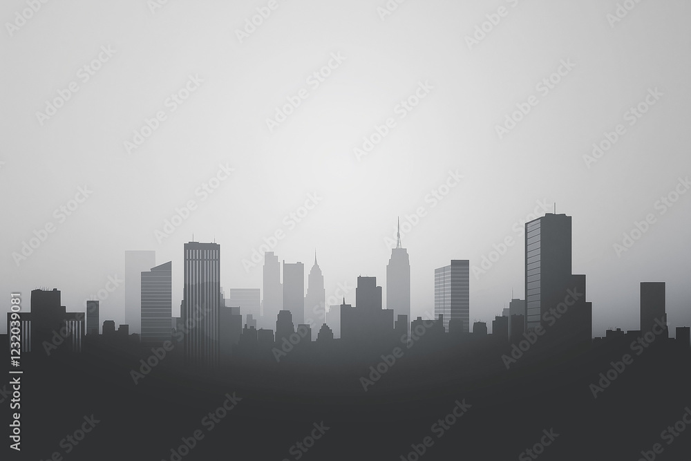 illustration of city silhouette with buildings illustration of city silhouette with buildings