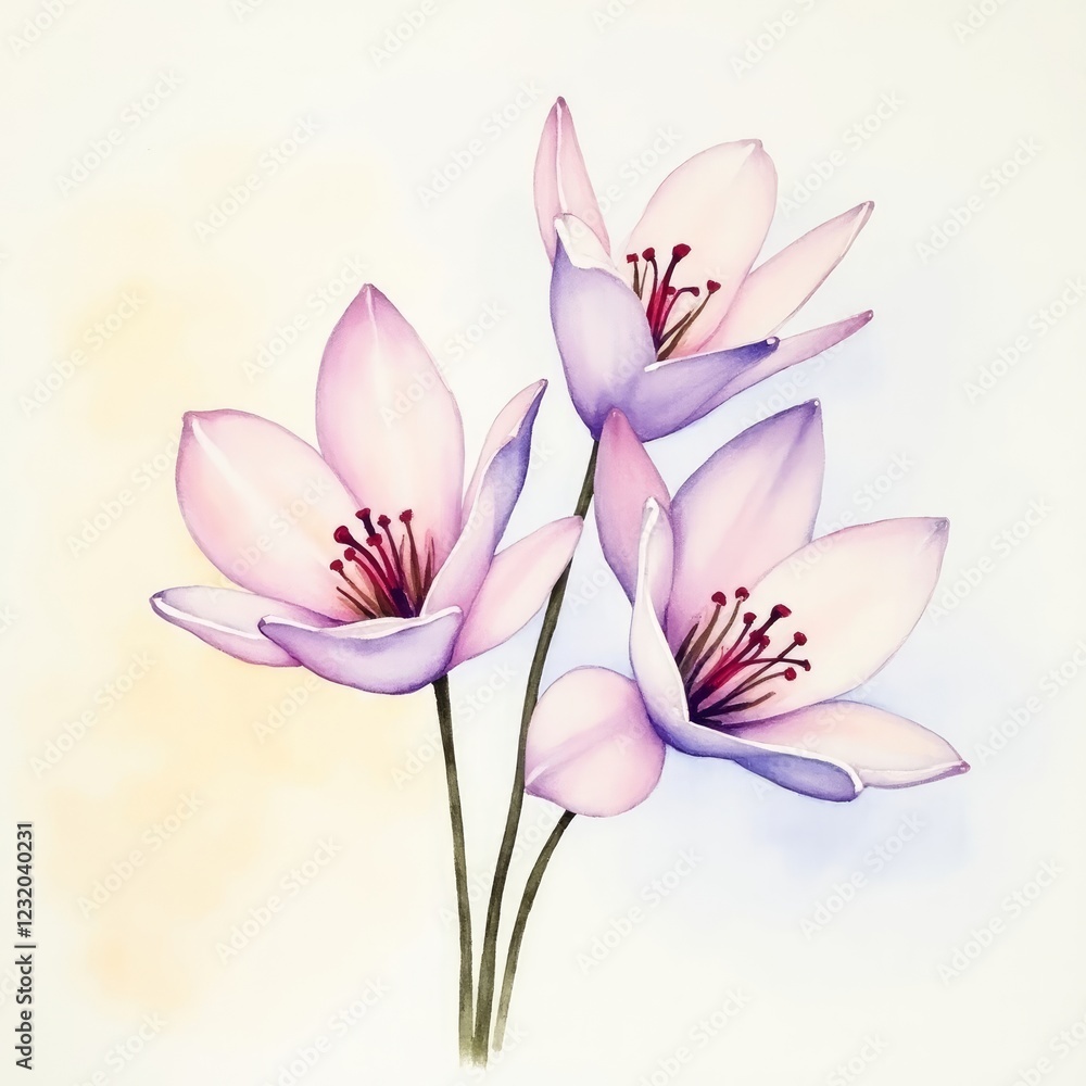 Fototapeta premium Watercolor Flowers, Floral Background, Flower Art, Watercolor Art, Botanical Illustration, Floral Design, Soft Aesthetic, Hand Painted Flowers, Blooming Beauty, Floral Watercolor, Elegant Flowers, Vin