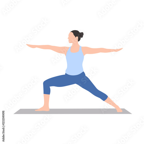 A woman doing yoga exercises on a mat