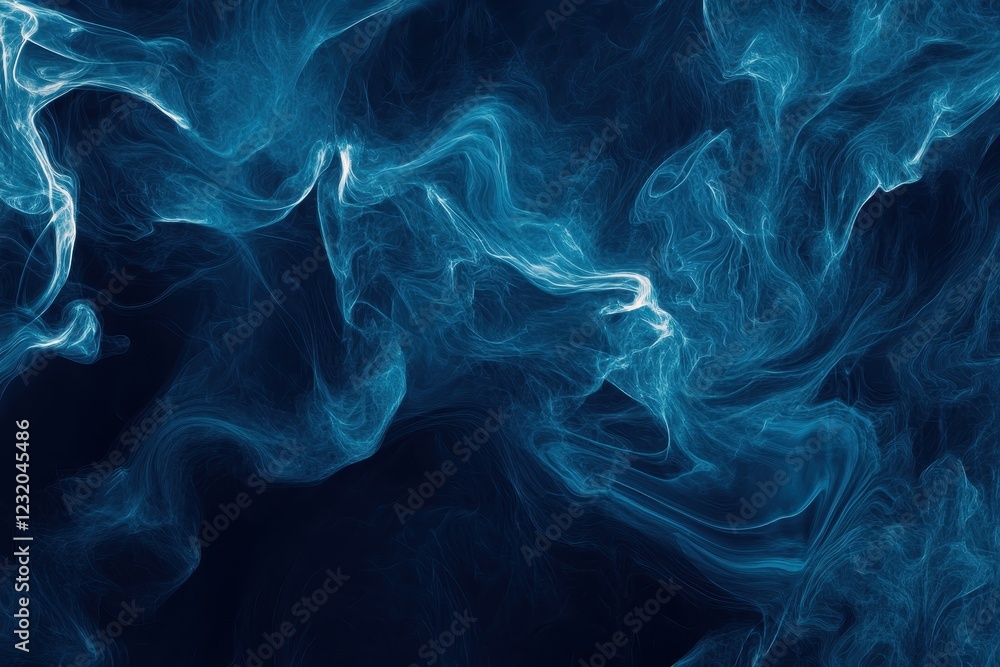 Abstract blue smoke swirls, dark background, digital art, website design Abstract blue smoke swirls, dark background, digital art, website design
