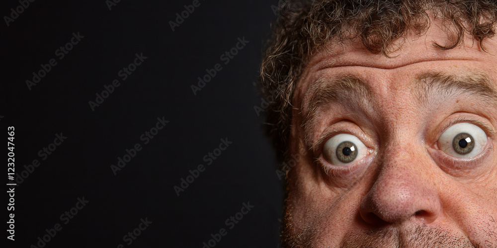 Obraz premium Close-up Photograph of a Man's Surprised Face