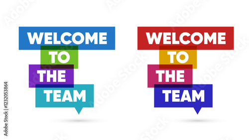 Welcome to the team word text modern simple speech bubble. welcome to team text information sign. Vector stock illustration
