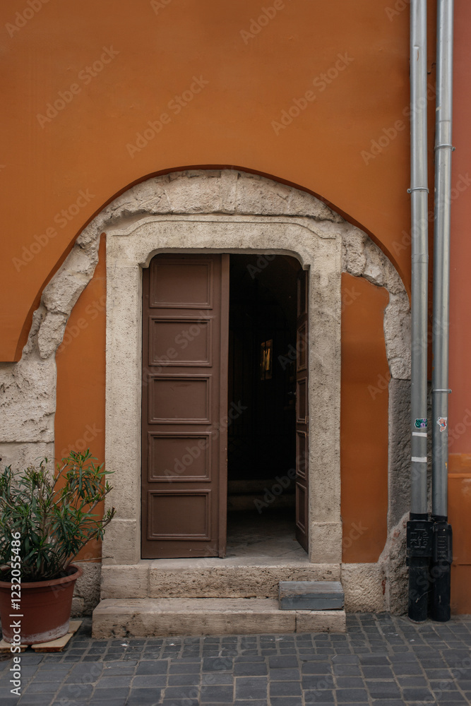 Fototapeta premium Colorful antique doors in Budapest's old town. Antique entrance door, Budapest, Hungary