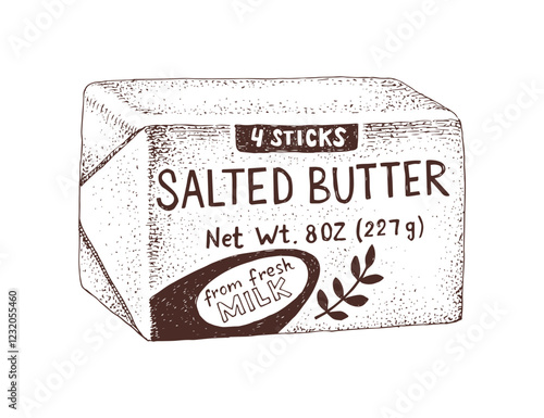Salted butter in wrapping vector