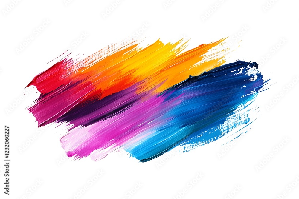 Vibrant Paint Strokes in a Colorful Abstract Design Vibrant Paint Strokes in a Colorful Abstract Design