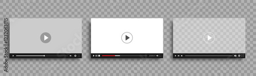 Video player template interface with grey white screen