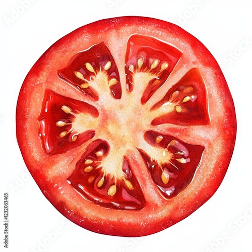 Wallpaper Mural Juicy red tomato slice, cross-section, isolated. Torontodigital.ca