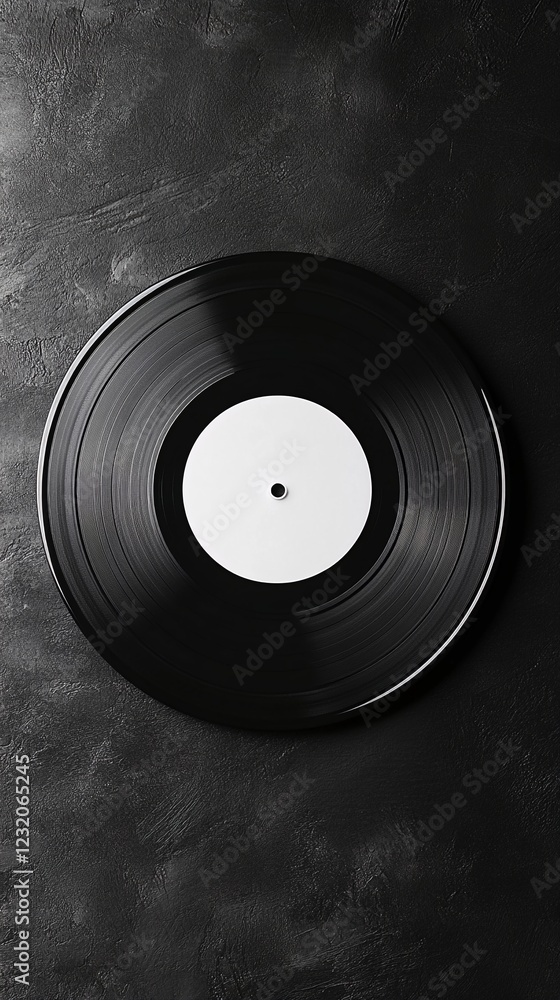 Obraz premium a blank vinyl record with a white label.
