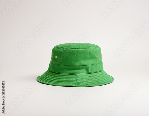Vibrant green bucket hat with a simple design, perfect for outdoor adventures.