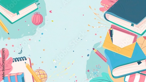 A Vibrant and Inviting Back - to - School Education Banner Background: Setting the Stage for a New Academic Year. This colorful and eye - catching background is perfect for various educational promoti photo