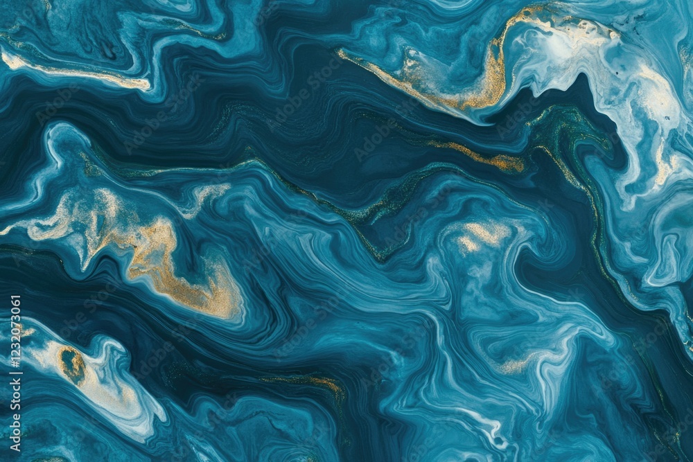 Blue and Gold Fluid Painting Blue and Gold Fluid Painting