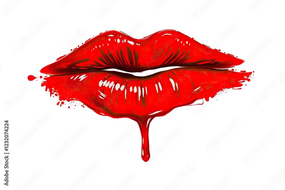 Crimson Lips: A Bold, Dripping Masterpiece Crimson Lips: A Bold, Dripping Masterpiece